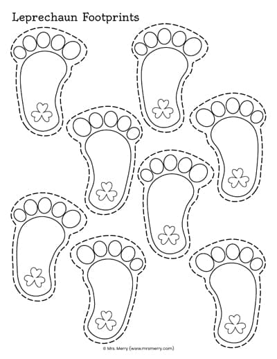leprechaun footprint printable to color