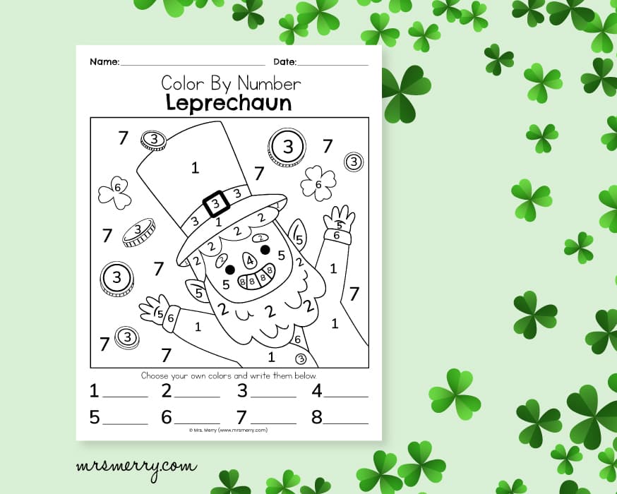 choose your own color st patricks day printable