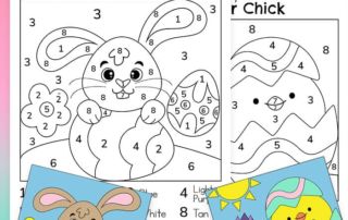 free easter color by number
