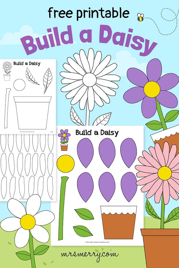 free printable build a daisy craft for kids