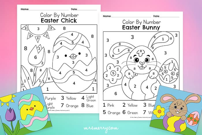 easter coloring pages by number