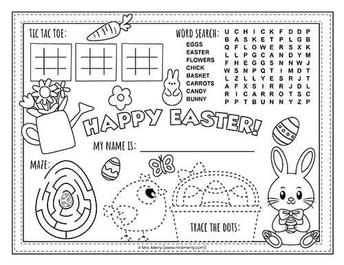 easter color placemat