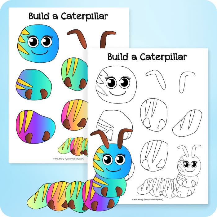 caterpillar template free printable