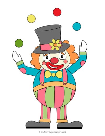 juggling clown picture for birthday