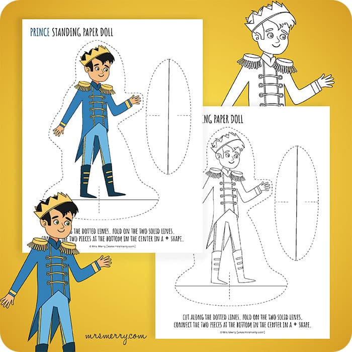 prince cut-out doll template