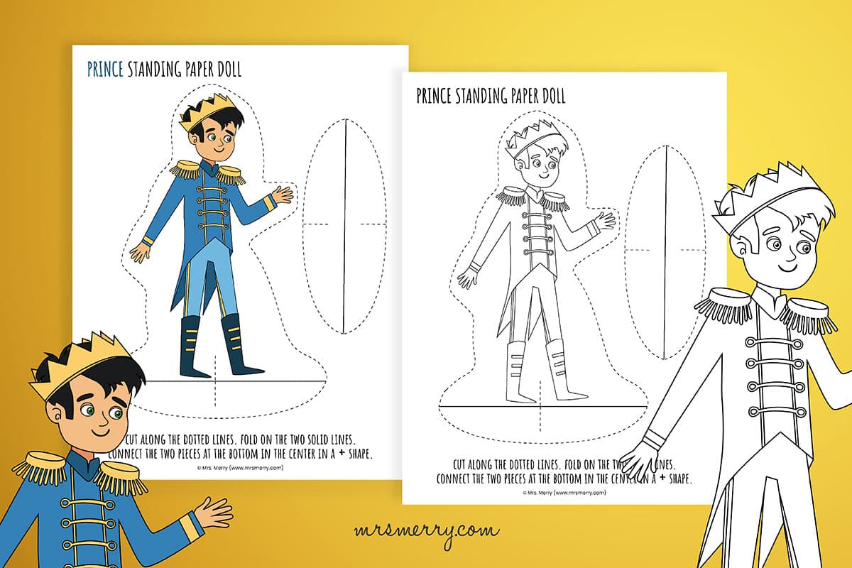 prince paper doll printable cut-out