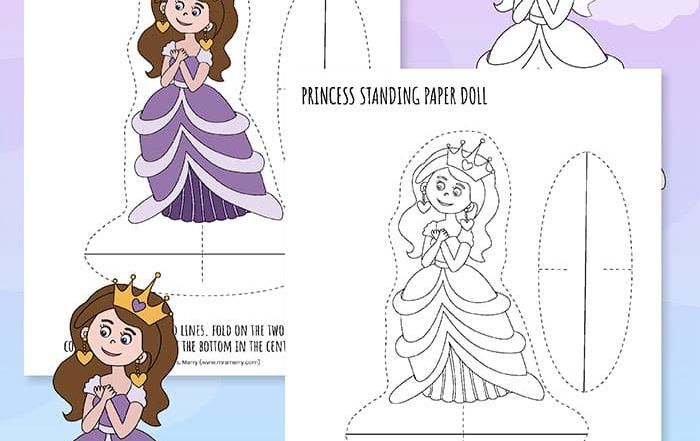 free princess paper doll printable