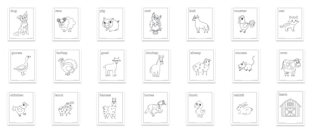 21 farm animal coloring pages printable