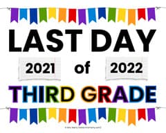 last day of 3rd grade printable