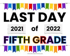 last day of 5th grade printable