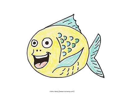 colored how to draw a fish