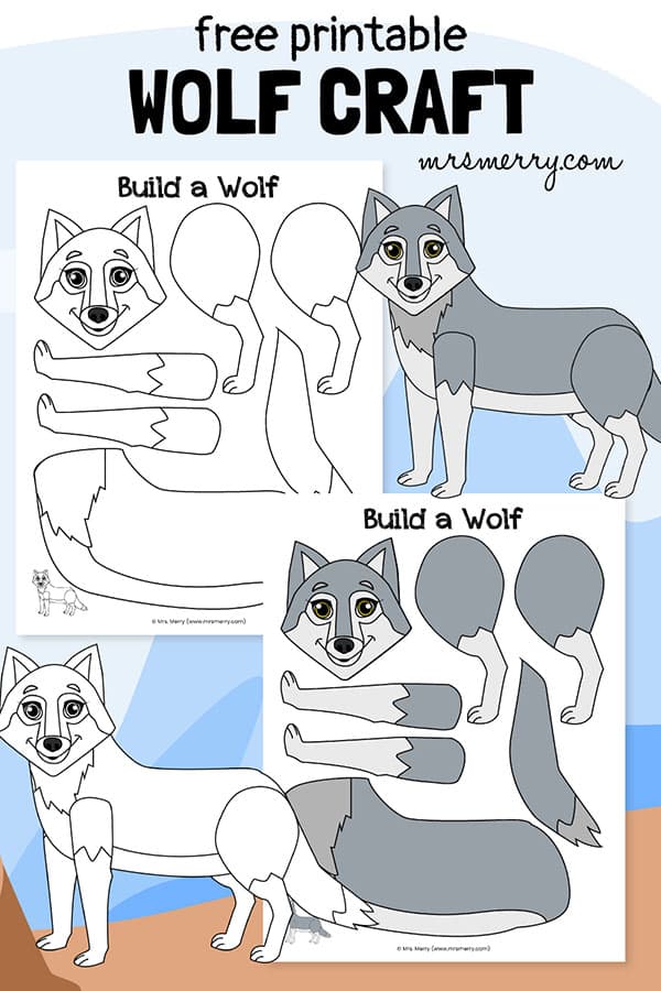 free printable wolf craft