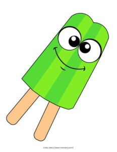 lime popsicle with silly face