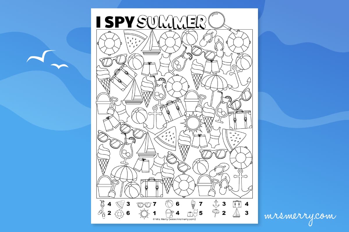i spy summer printable pdf