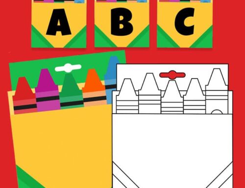Crayons Printable Template & Letter Banner
