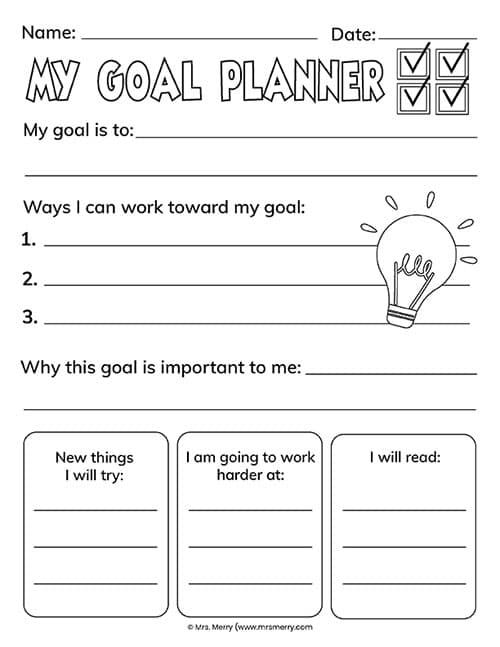my goal planner for kids