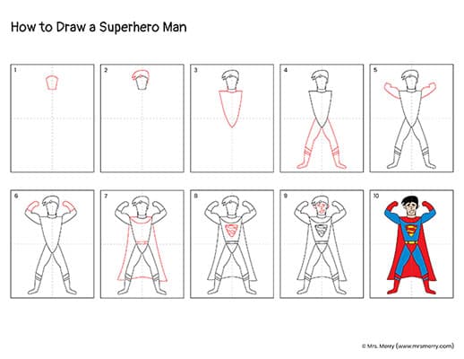 superhero drawings  Easy Drawing Guides