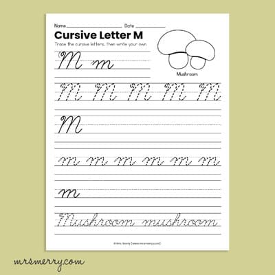 cursive m letter