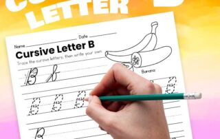 cursive b handwriting practice
