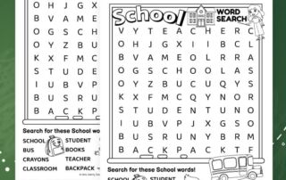 first day of school word search