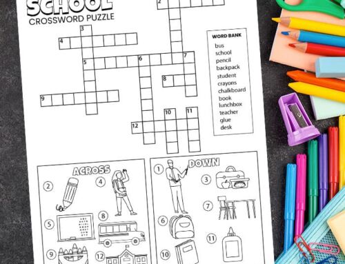 Free School Crossword Puzzle with Picture Clues