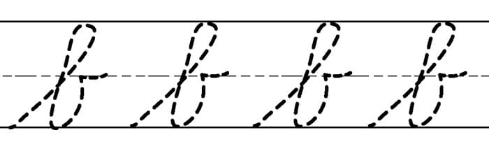 trace lowercase letter b cursive
