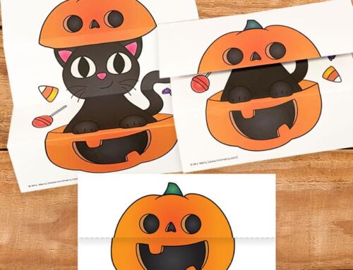 Folding Surprise Halloween Pumpkin Craft Printable