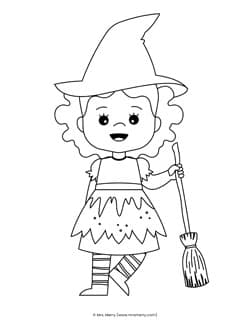 cute halloween witch coloring page