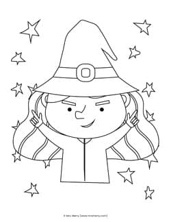 scary witch coloring page