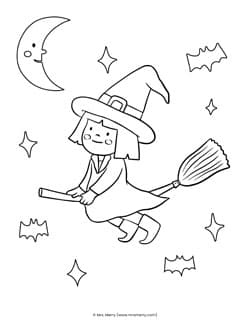 friendly flying witch printable