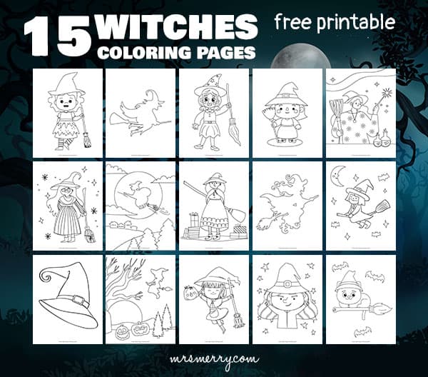 witch pictures to color