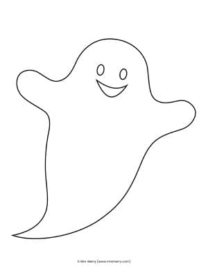 happy ghost outline printable