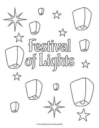 festival of lights lantern coloring page