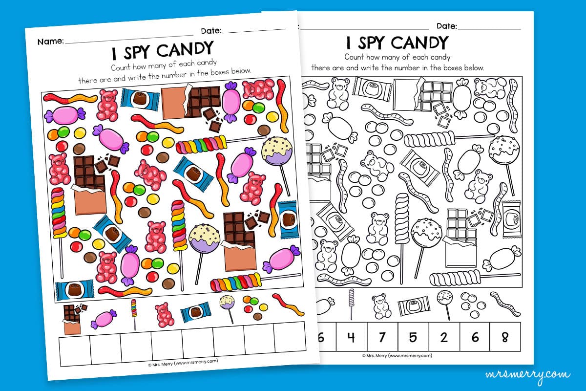 free i spy sheet candy printable