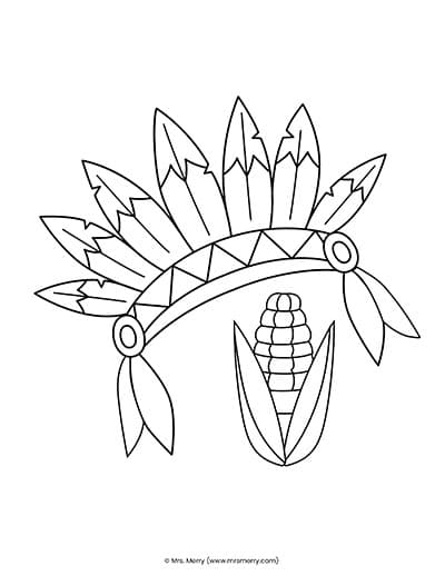 native american headdress coloring page