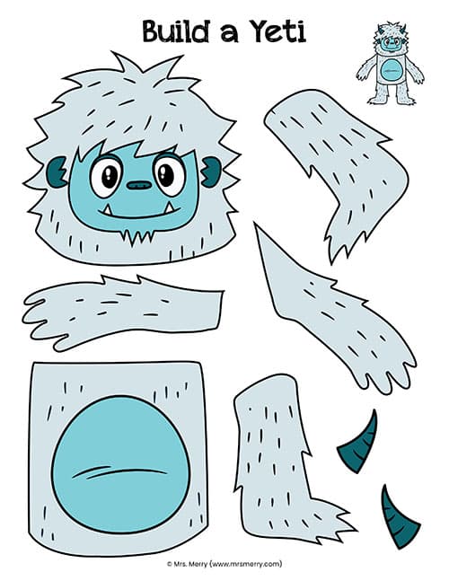 Yeti Printable Abominable Snowman Craft Mrs Merry