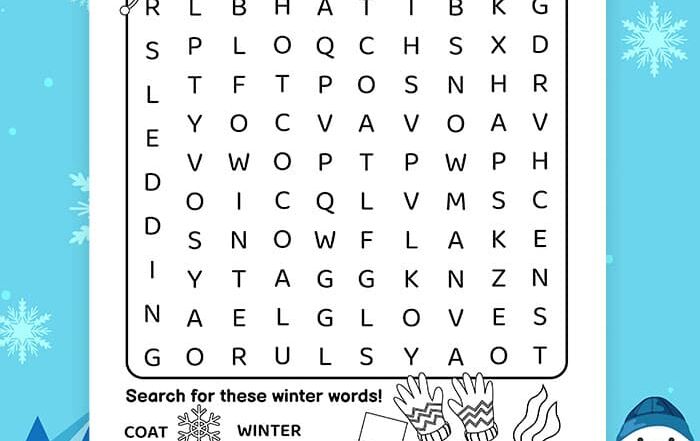 winter word game printable