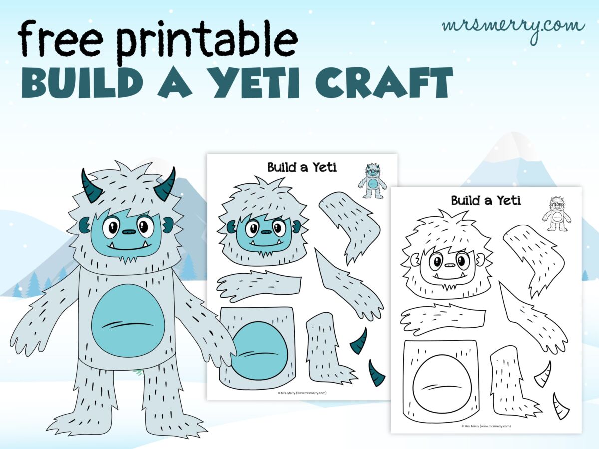 yeti printable winter craft