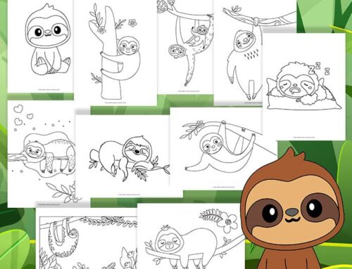 10 Free Sloth Coloring Pages Printable
