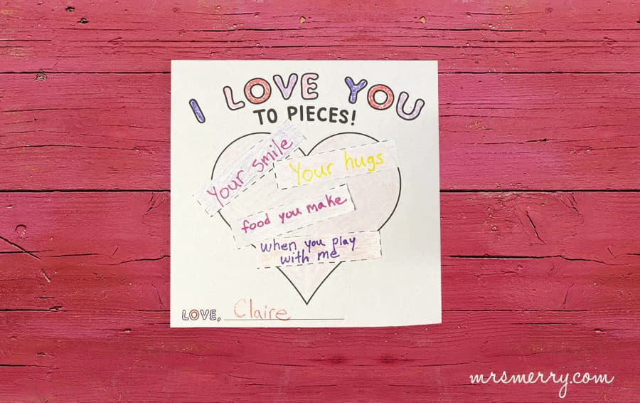 i love you valentines card