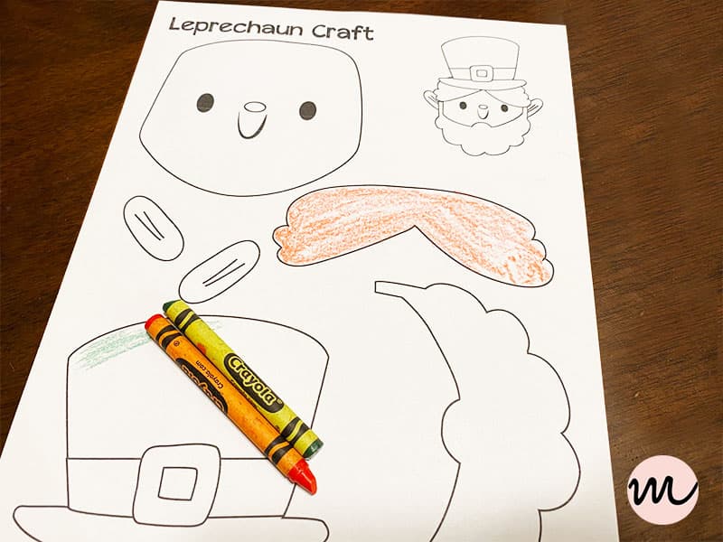 leprechaun coloring page craft