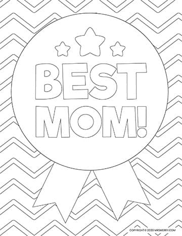 best mom ribbon coloring page