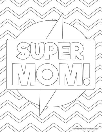 super mom coloring page