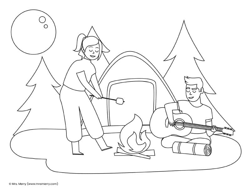campfire coloring page