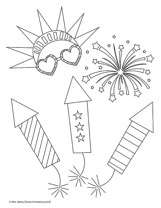 fireworks coloring page