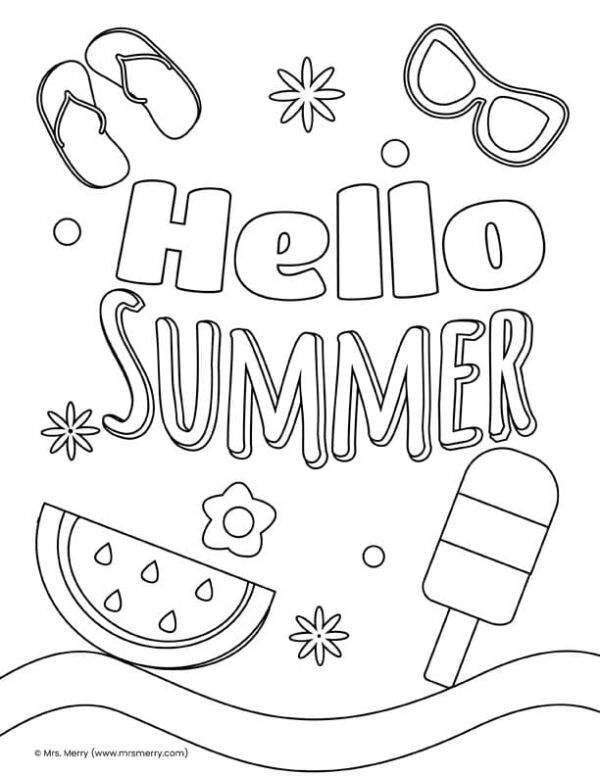 20 Fun Summer Coloring Pages for Kids Mrs. Merry