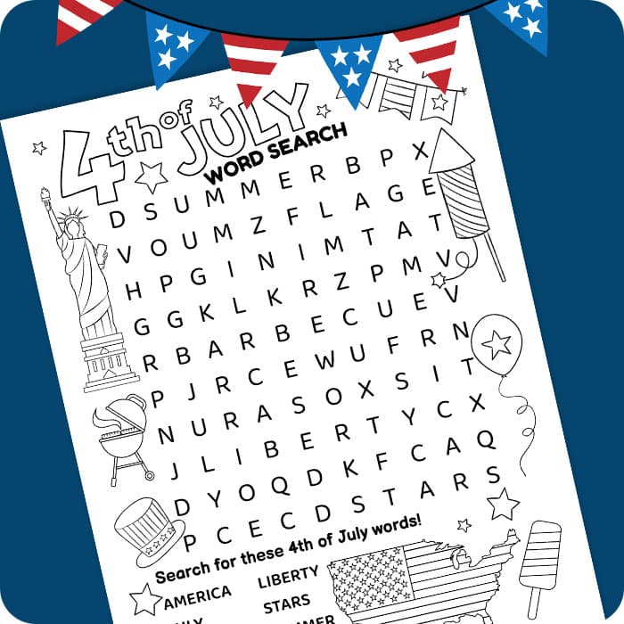 free july fourth word search