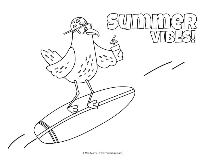 summer vibes coloring page