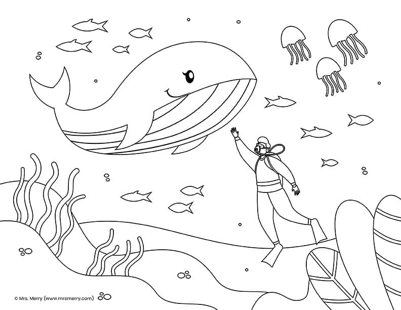whale coloring page