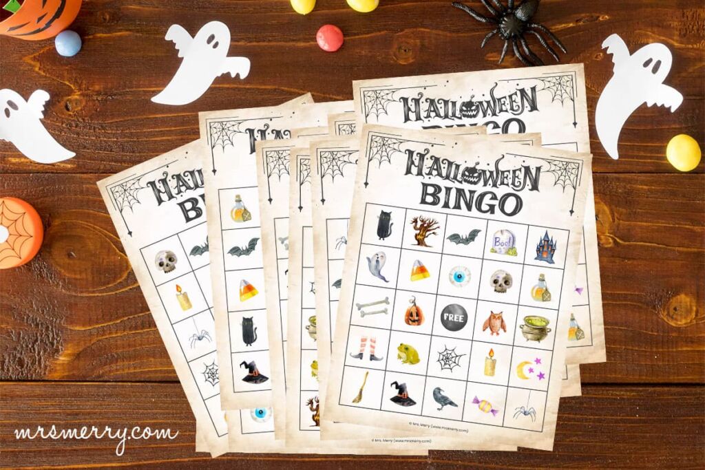 25 printable halloween bingo cards